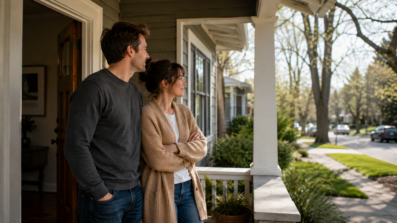 Albany Oregon home exterior on a quiet residential street — comparing renting vs buying in the local market.